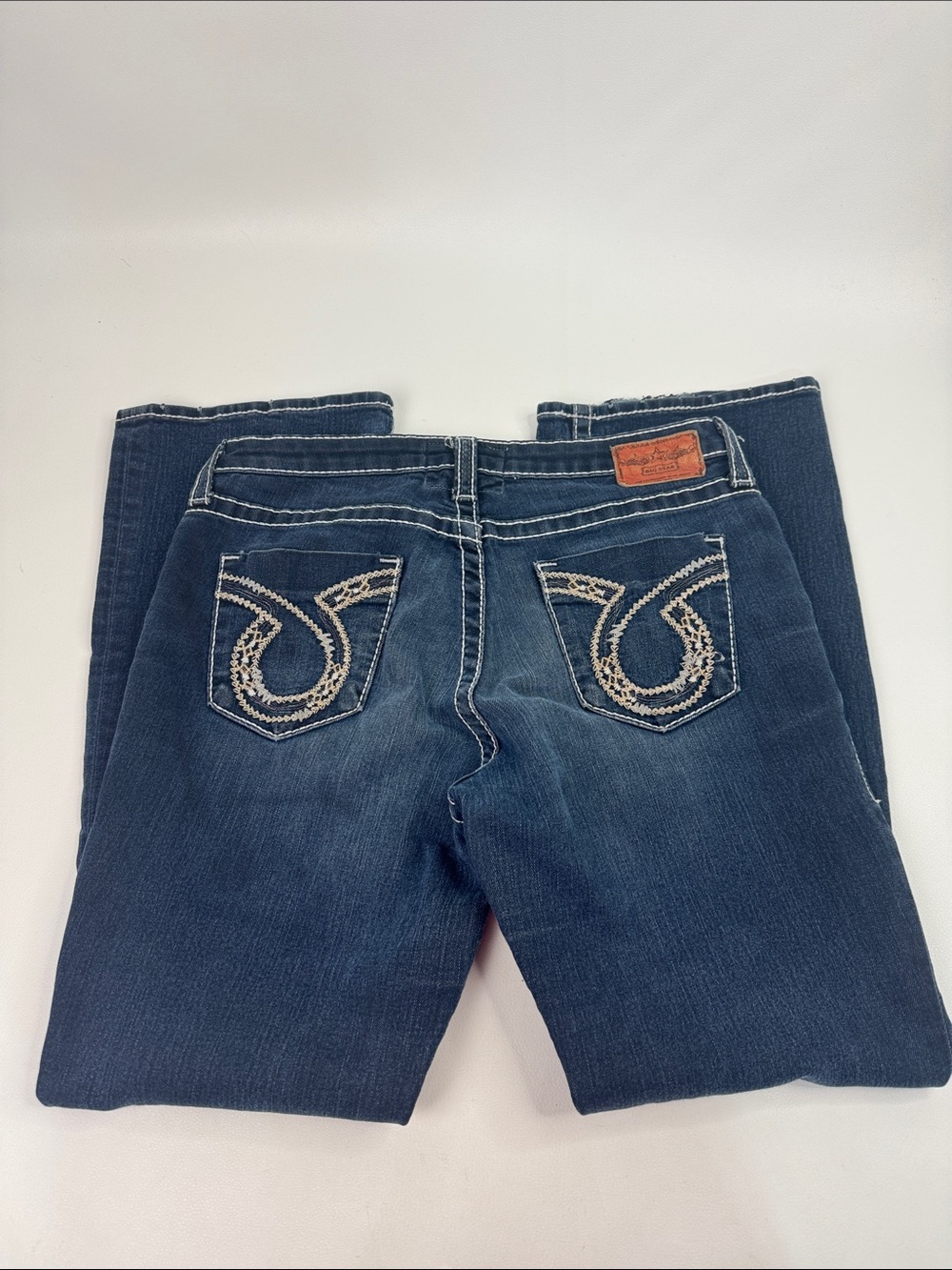 Big Star Maddie Dark Blue Bootcut Jeans with Embroidered Back Pockets Size 33R